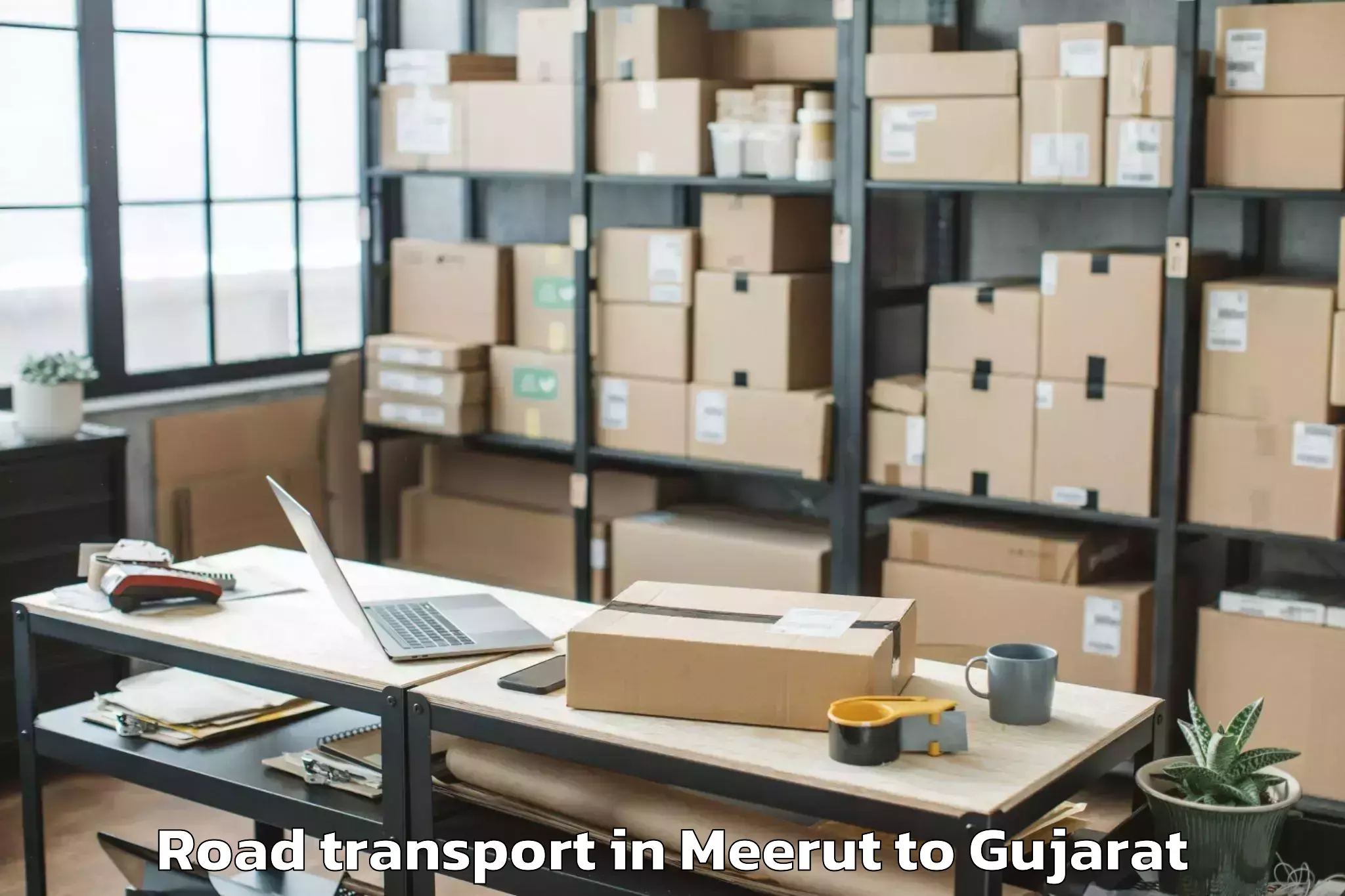 Book Meerut to Utran Road Transport Online